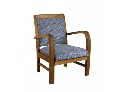 MACABANE Fauteuil en teck et coton imprim&eacute; japonais Scandi - imprim&eacute;