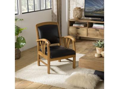 MACABANE  Fauteuil cuir noir