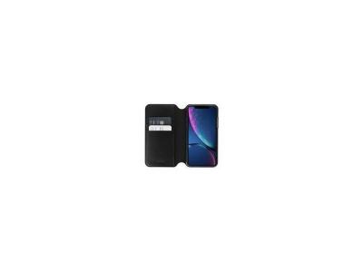 QDOS Etui folio milano en cuir noir: apple iphone xr
