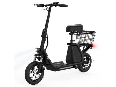 EVERCROSS ES2 Trottinette Electrique Pliable avec Si&egrave;ge & Panier arri&egrave;re , 400W Mode 3 Vitesses Double freins Ecran LCD Noir 