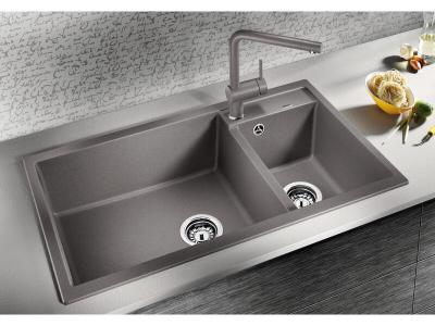 BLANCO Evier &agrave; encastrer Metra 9 517364 1 cuve et demi sans &eacute;gouttoir