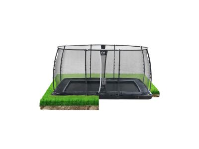 EXIT TOYS Trampoline enterr&eacute; au niveau du sol Dynamic 244x427cm avec filet de s&eacute;curit&eacute; - noir