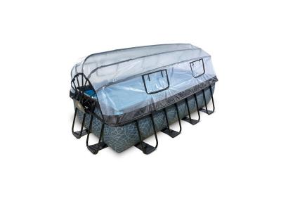 EXIT TOYS Exit EXIT Piscine 4x2x1m Premium Stone Grise + Boitier