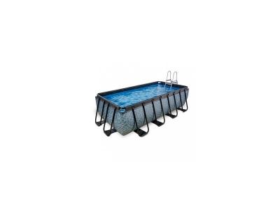 EXIT TOYS Piscine EXIT Stone 400x200x100cm avec pompe filtrante - grise