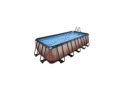 EXIT TOYS Piscine EXIT Wood 540x250x122cm avec pompe filtrante - marron
