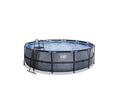 EXIT TOYS  - EXIT Stone zwembad &oslash;488x122cm met zandfilterpomp - grijs