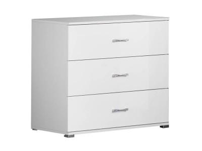 FADILY - Commode 3 Tiroirs Laqu&eacute;e Blanc - Altobuy