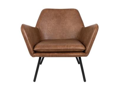 WHITE LABEL Fauteuil vintage bon similicuir 04500870