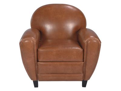RENDEZ VOUS DECO Rendez Vous D&eacute;co - Fauteuil en croute de cuir enduite - Club - Camel