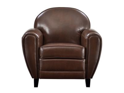 RENDEZ VOUS DECO Fauteuil marron en croute de cuir enduite