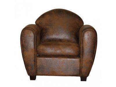  Fauteuil Club Marron Aspect Vieilli - CUBA