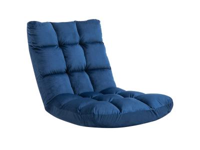 HOMCOM Fauteuil convertible dossier multipositions polyester bleu roi
