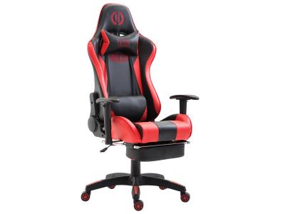  Fauteuil de bureau Boavista avec/sans repose-pied similicuir noir/rouge avec repose-pied