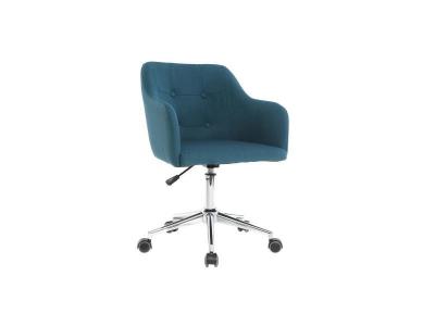 Fauteuil de bureau design tissu baltik - Bleu canard - Bleu canard