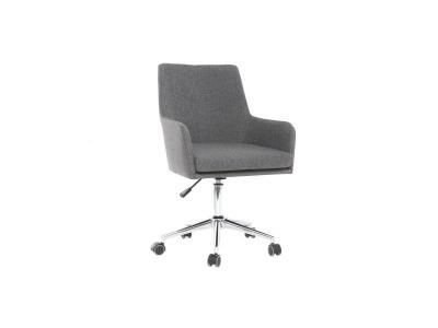 Miliboo - Fauteuil de bureau design en tissu gris anthracite SHANA