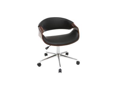 Fauteuil de bureau design bois aramis - Noyer / noir - Noyer / noir