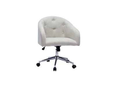Fauteuil de bureau effet velours textur&eacute; naturel sharon