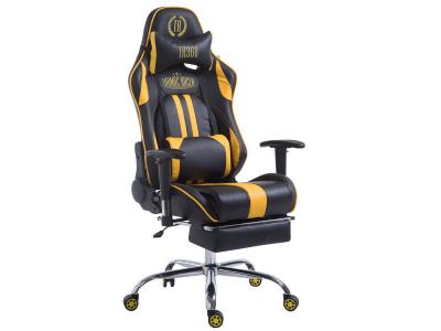 CLP Fauteuil de bureau Gamer Limit V2 en similicuir , Noir / Jaune/avec repose-pieds