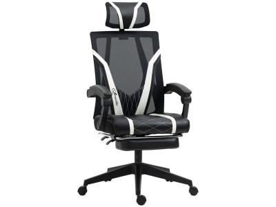 VINSETTO Fauteuil de bureau gamer incl 60x61x122cm Blanc