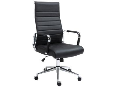 CLP Fauteuil de bureau Kolumbus en v&eacute;ritable cuir , Noir