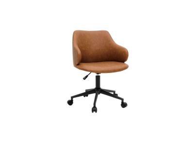 Miliboo - Fauteuil de bureau moderne marron HEMMY