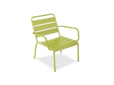 OVIALA  - Fauteuil de jardin bas relax acier vert - Palavas - Vert