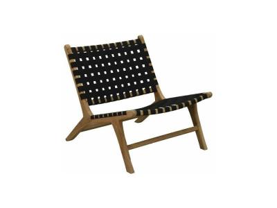 AUBRY GASPARD  - Fauteuil design en teck et nylon tress&eacute; - Noir