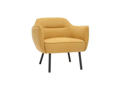 MILIBOO  - Fauteuil en tissu effet velours jaune moutarde LAURENS