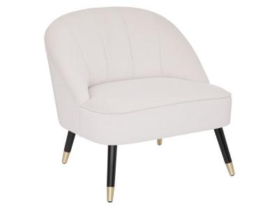 ATMOSPHERA Fauteuil Naova - Velours - Ivoire -  cr&eacute;ateur d'int&eacute;rieur