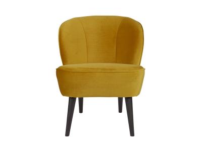 WOOOD Fauteuil salon - velours - 71x59x70 cm SARA coloris jaune ocre