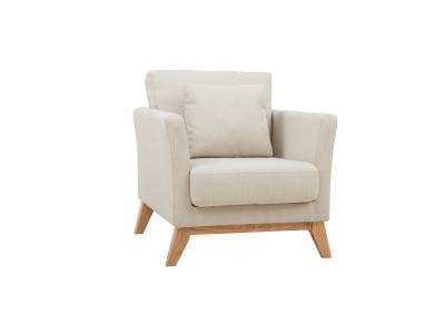 MILIBOO  - Fauteuil scandinave d&eacute;houssable tissu beige OSLO - Beige