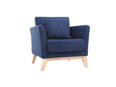 MILIBOO  Fauteuil scandinave d&eacute;houssable bleu fonc&eacute; OSLO 