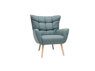 MILIBOO  Fauteuil scandinave en Tissu Vert de Gris et Bois Clair Avery