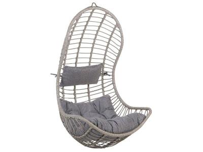 BELIANI Fauteuil suspendu en rotin gris pineto 190837