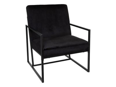 ATMOSPHERA CREATEUR D INTERIEUR Fauteuil Agatha Noir en Velours - Atmosphera cr&eacute;ateur d'int&eacute;rieur