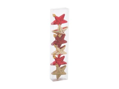FEERIC LIGHT & CHRISTMAS D&eacute;co de sapin Lot de 6 &Eacute;toiles D 6 cm Rouge