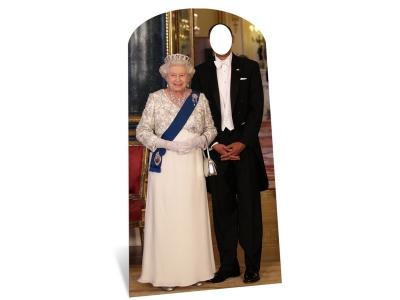 RUE DE LA FETE Figurine G&eacute;ante ''Couple royal Queen Elisabeth''