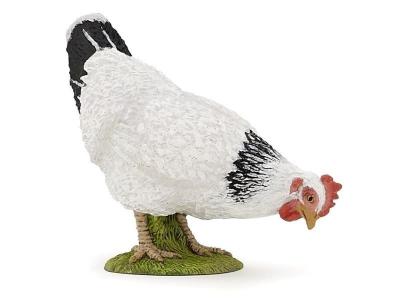 PAPO  Figurine Poule blanche picorant