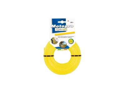 RIBIMEX Fil rond 50m diam&egrave;tre 3 mm jaune MOTOPRO pour t&ecirc;te de d&eacute;broussailleuse.