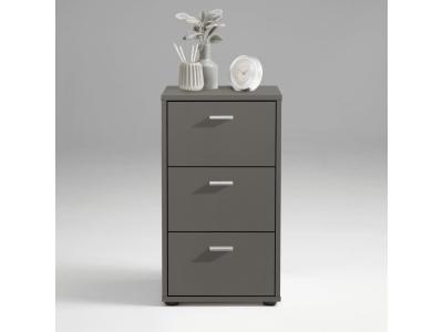 Table d'appoint 3 tiroirs 35x40x62,4 cm d&eacute;cor taupe
