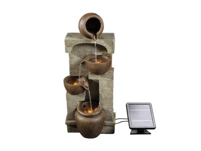 TEAMSON HOME Fontaine de jardin avec batterie LED, , Brun, 31 X 26 X 72