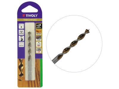 TIVOLY Foret Bois &Oslash;3mm Gradu&eacute; Acier hss Per&ccedil;age tr&egrave;s pr&eacute;cis des bois durs - Affutage Speed-point gold Exclusif 