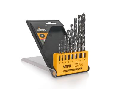 VITO PRO POWER Forets COBALT Coffret de 8 pi&egrave;ces Diam 3,4,5,6,7,8,9,10 mm VITOPOWER Acier Cobalt