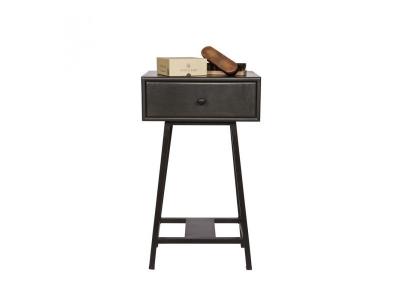 Frem - table d'appoint bois m&eacute;tal vintage - couleur - noir 375940-B