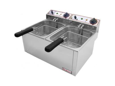 BECKERS Friteuse &eacute;lectrique FR 6+6 LT - - - Acier inoxydable 530x410x330mm