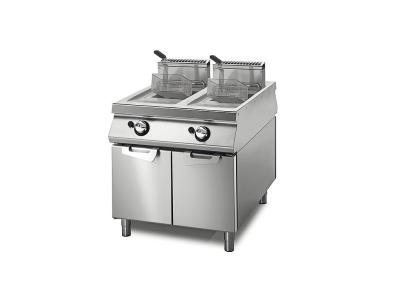 VIRTUS GROUP Friteuse Gaz 22+22 Litres sur Coffre avec Portes - Virtus - - Acier inoxydable244 800x1100x870mm