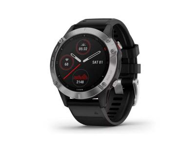 GARMIN  Fenix 6 Argent - 47 mm - Bracelet Noir