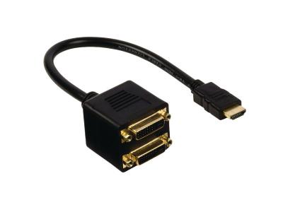 GENERIQUE Goobay 51582 C&acirc;ble DVI-D/HDMI, Dor&eacute;, Noir, 5m Longueur de C&acirc;ble