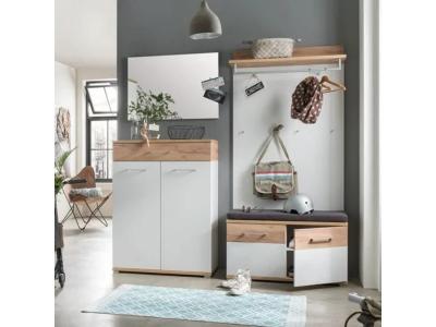 Germania Armoire &agrave; chaussures Topix 96x40x50,4 cm Blanc et ch&ecirc;ne