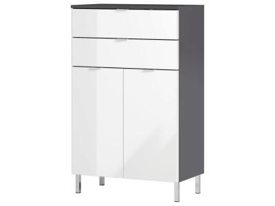 Germania Commode, Graphite/Blanc, B/H/T 60/97/34 cm 8531-569